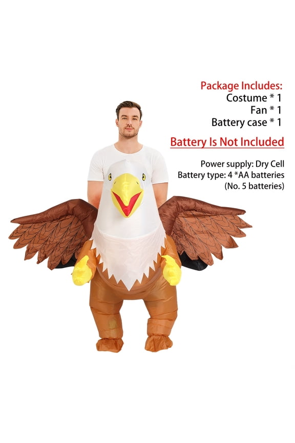 Inflatable Eagle Ride-On Costume For Adults - Patriotic Bird Party Outfit,Height 59"74.8",Eagle