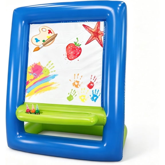 Inflatable Easel for Kids Washable Outdoor Paint Station with Pump | Heavy-Duty PVC Inflatable Paint Easel With Air Pump. Features Water Fillable Base For Outdoor Stability