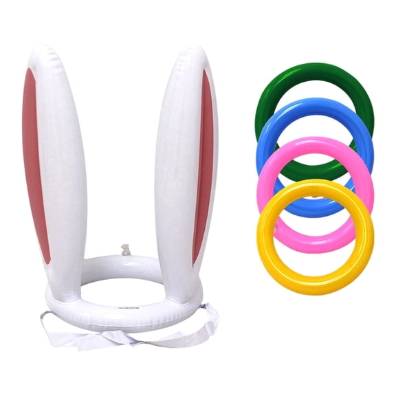 Inflatable Easter Bunny Backyard Game Set Game Set, Pvc Outdoor Activity Toy for Festive Party Games and Backyard Fun