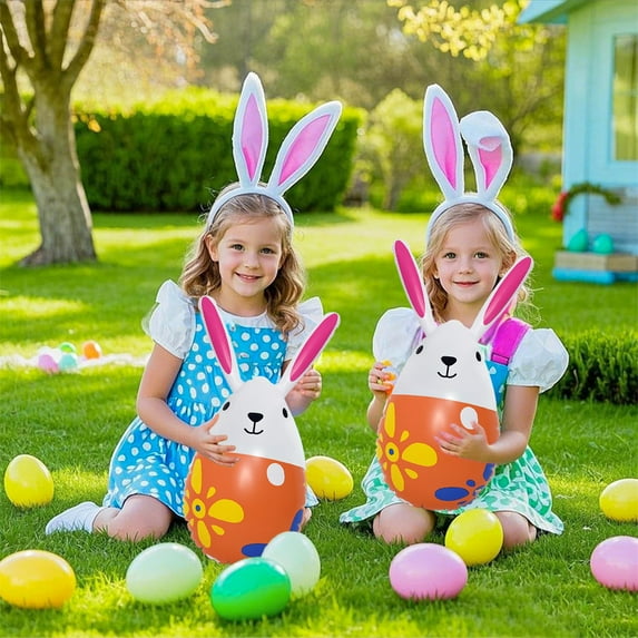 Inflatable Easter Eggs Decoration Set, Giant PVC Outdoor Eggs for Yard, Whimsical Garden Decor for Spring, Holiday Inflatables For Courtyard Party