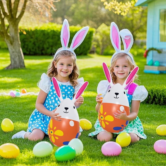Inflatable Easter Eggs Decoration Set, Giant PVC Outdoor Eggs for Yard, Whimsical Garden Decor for Spring, Holiday Inflatables For Courtyard Party