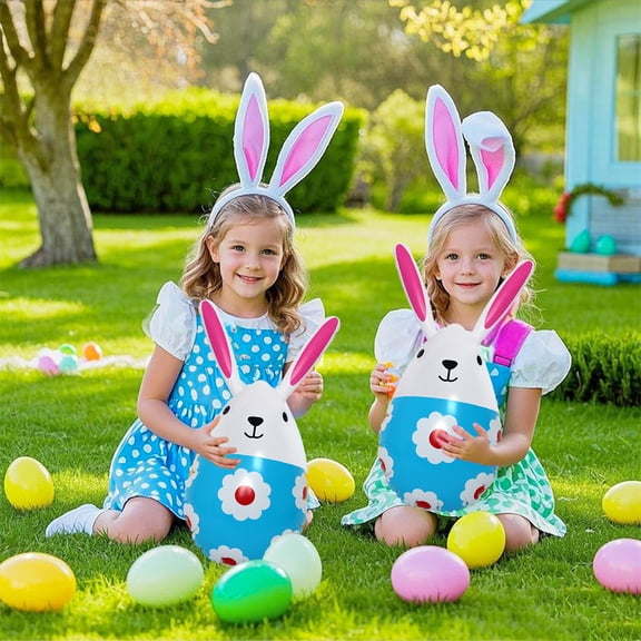 Inflatable Easter Eggs Outdoor Decoration, Large Colorful PVC Easter Yard Decor and Childs Toy, Easy Inflate Reusable Festival Ornament for Garden Courtyard Easter Party