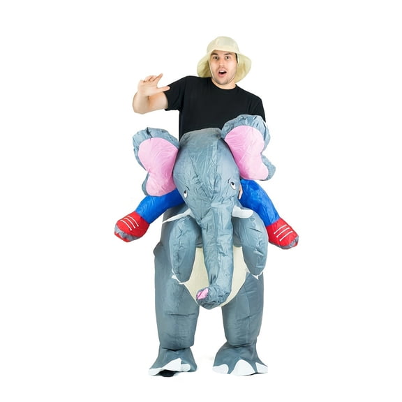 Inflatable Elephant Ride-On Costume For Adults - Funny Animal Rider Outfit,Height 59"74.8",Elephant