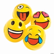 Mini Inflatable 5" Emoji Faces Vinyl Beach Balls – 12 Pieces