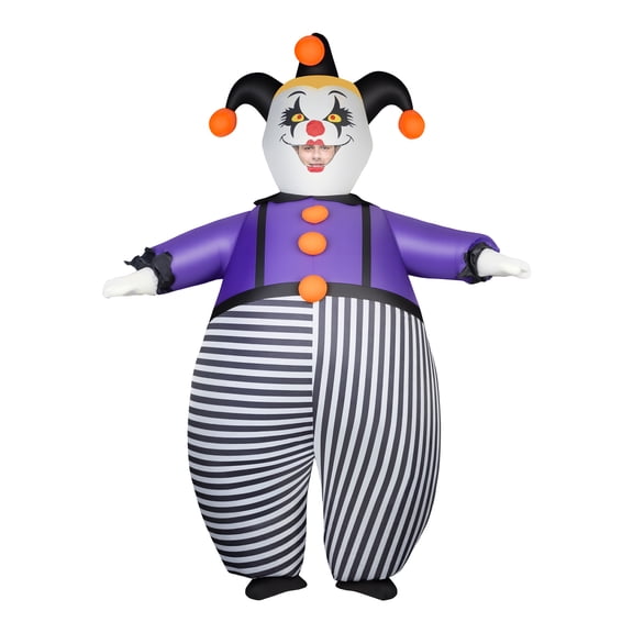 7ft Tall Giant Inflatable Clown Costume for Adults, Battery Operated Blow Up Halloween Suit for Party Cosplay Costume Contest