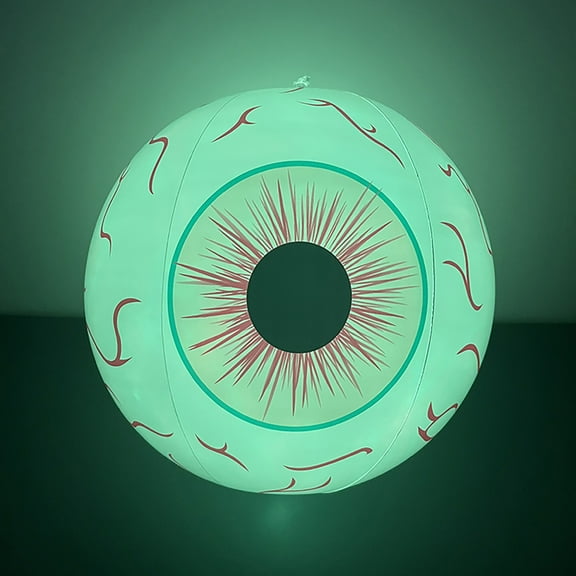 Inflatable Eyeball Decor, 15.7 Inch Color Changing Halloween Prop, Outdoor Party Yard Display, Animated Haunted House Element