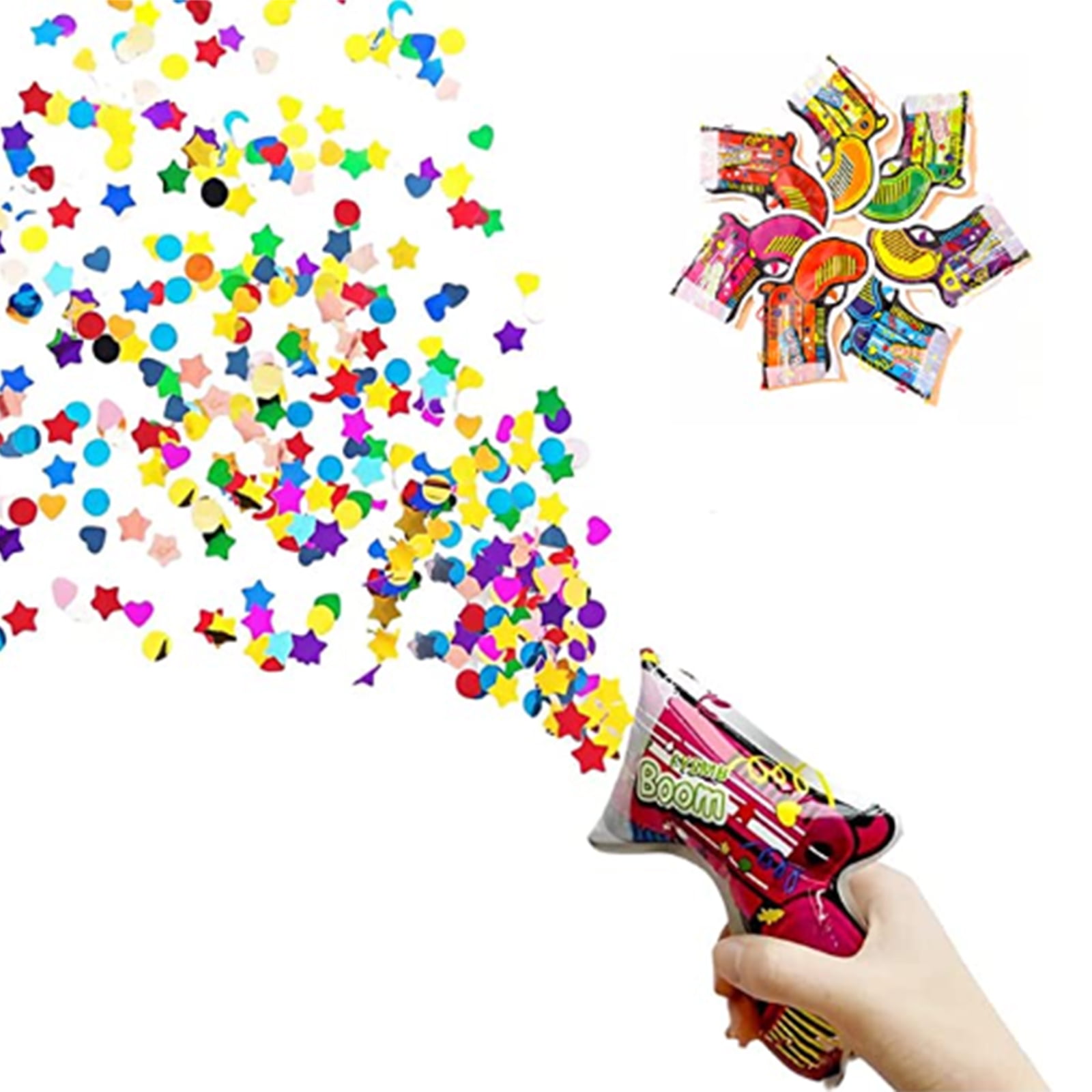 Inflatable Fireworks Gun,40PCS Party Toys Confetti Fireworks Handheld