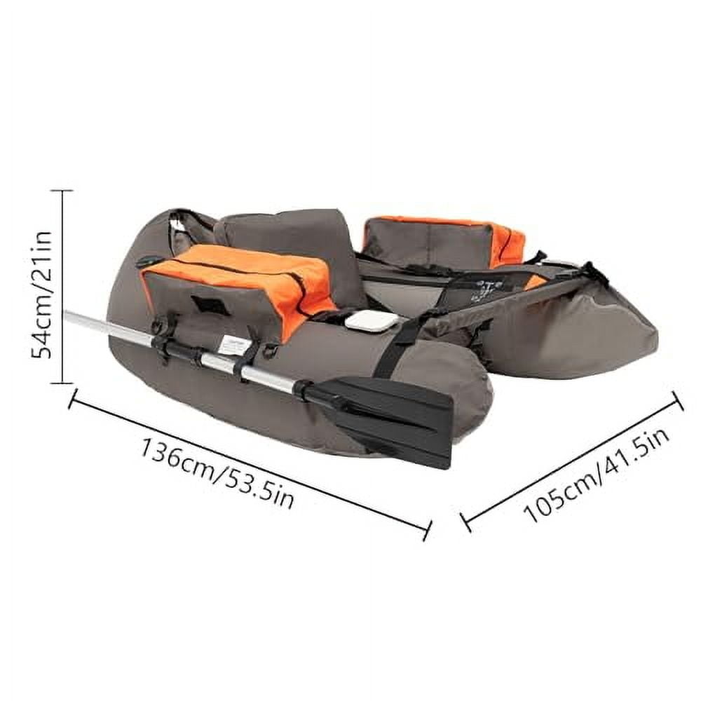 Inflatable Fishing Kayak, 286.6 lb Weight Capacity, Portable Outdoor Fishing Boat with Adjustable Shoulder Straps, Inflatable Fishing Boat for Lakes and Rivers