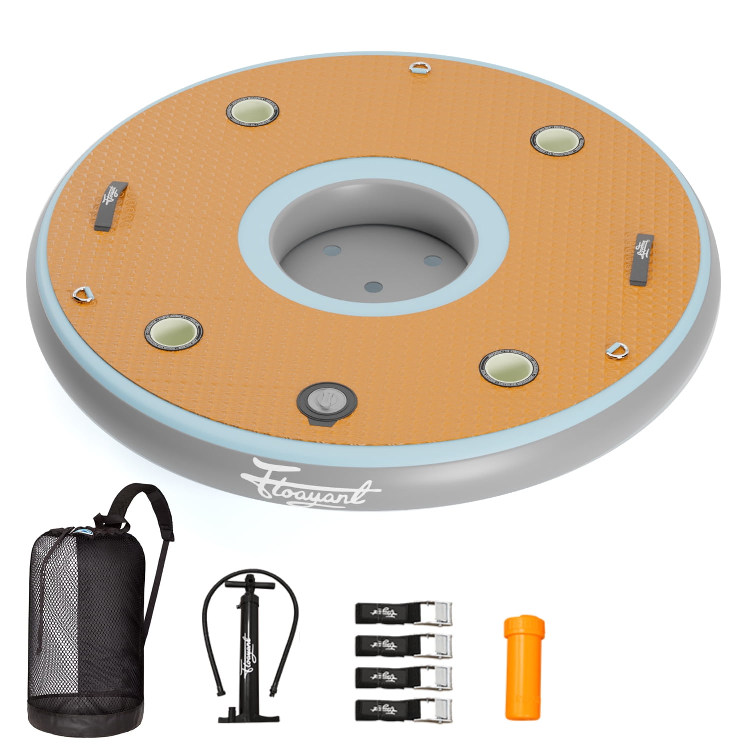 Inflatable Floating Bar Pool Drink Floats with Builtin Cooler and