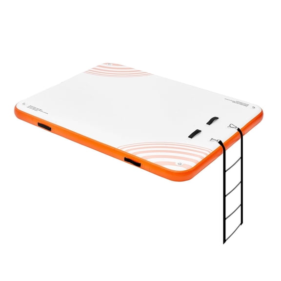 Inflatable Floating Dock 10x8FT, Water Platform with Ladder & Bag, Non-Slip Beach Pool Raft, Portable Floating Island for Ocean, Lake, Summer Fun