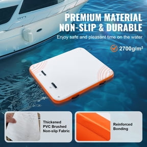 Inflatable Floating Dock 6 x 5FT Non-Slip Water Platform Mat with Portable Carrying Bag Detachable Ladder Floating Island Raft for Pool Beach Ocean