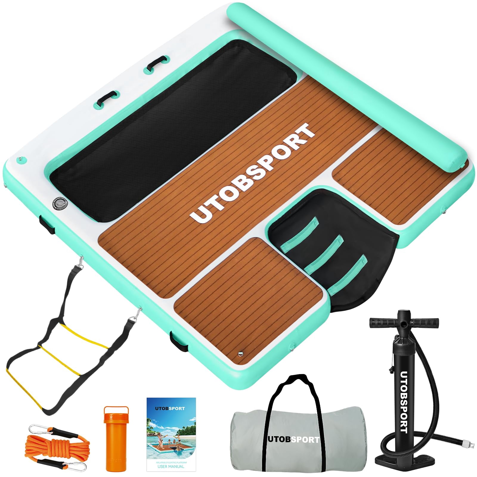 Inflatable Floating Dock 8 FT/10FT Floating Rafts with Water Ramp ...