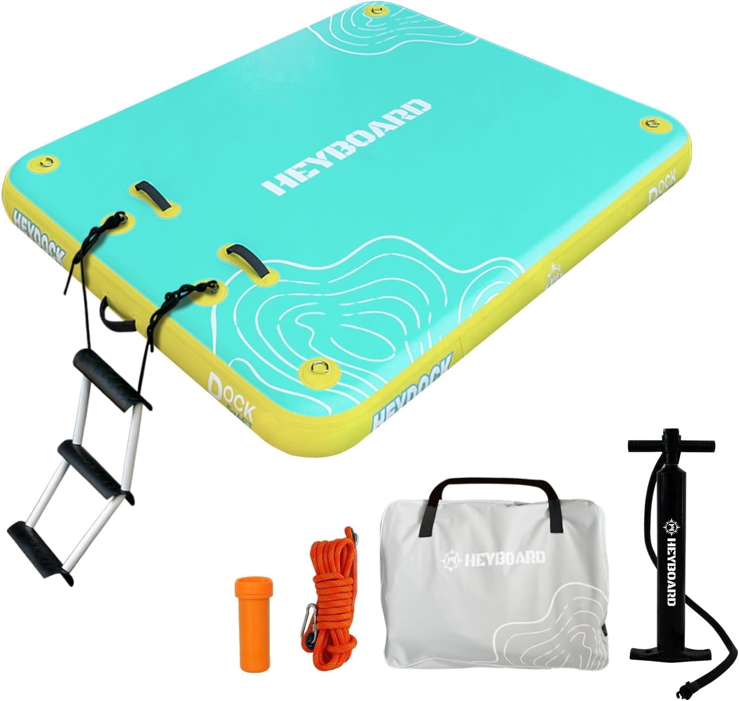 Swim Raft Platform Inflatable Floating Dock, Non-Slip Swim Platform Raft for Lake Pool ...