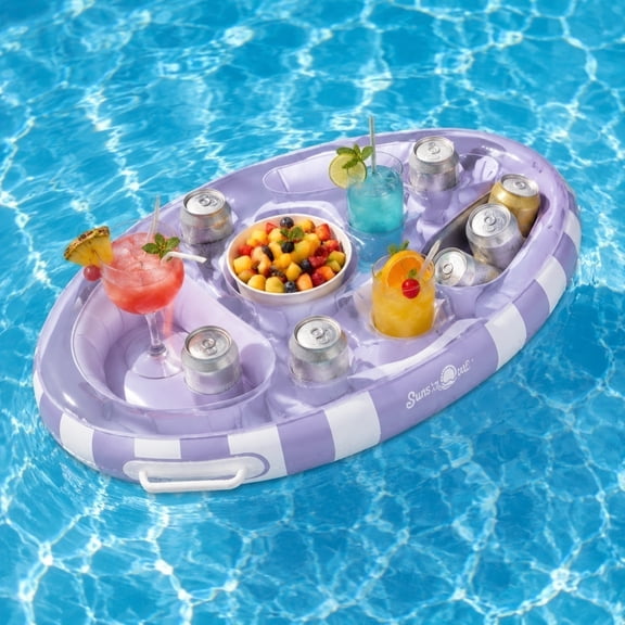 Inflatable Floating Pool Drink Tray, 29" Floating Table for Pool, Multi-Cup Floating Drink Holder for Pool, Pool Drink Floaties & Floating Tray for Pool, Ideal Pool Gifts for Women