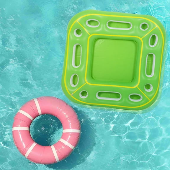 Inflatable Floating Pool Table Drink Holder, Heavy Duty Swimming Pool Party Tray and Snack Stand Organizer for Summer Backyard Recreation and Leisure
