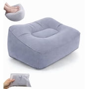 Inflatable Flocked Foot Rest Mat for Car Travel, Portable PVC Foot Cushion for Road Trips and Resting