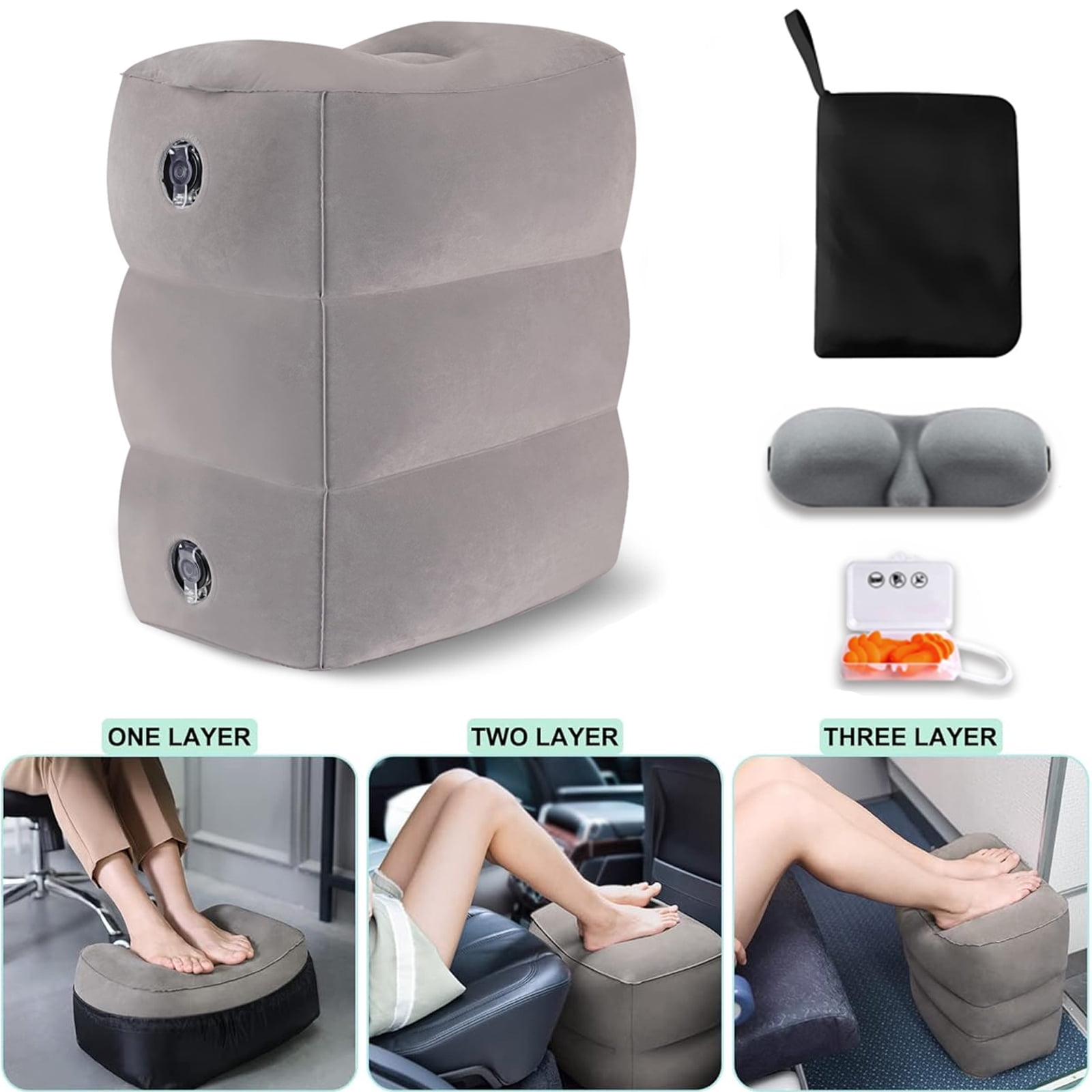 Inflatable Foot Rest for Air Travel,Car Seat Foot Rest for Kids