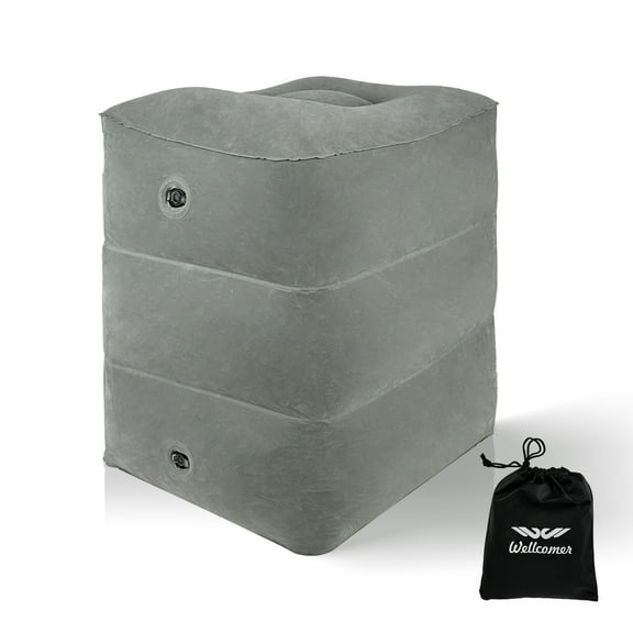 Inflatable Foot Rest Pillow, Adjustable 3 Layers Height Cushion - Gray