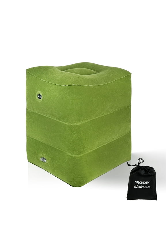 Inflatable Foot Rest Pillow, Adjustable 3 Layers Height Cushion - Military Green