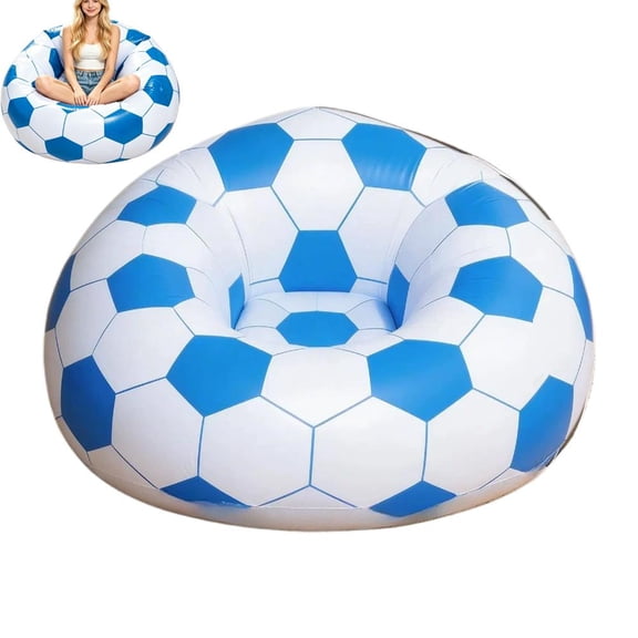 Inflatable Football Chair PVC Blow Up Sofa | Comfortable Portable Inflatable Couch, Outdoor Soccer Bean Bag Chair for Inside Outdoor Camping