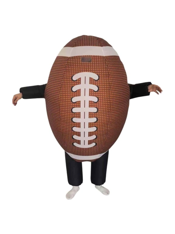 Inflatable Football Costume Realistic American Football Blow Up Suit Unisex Funny Full Body Outfit for Halloween Sports Party Game Day Cosplay Parade Fancy Dress