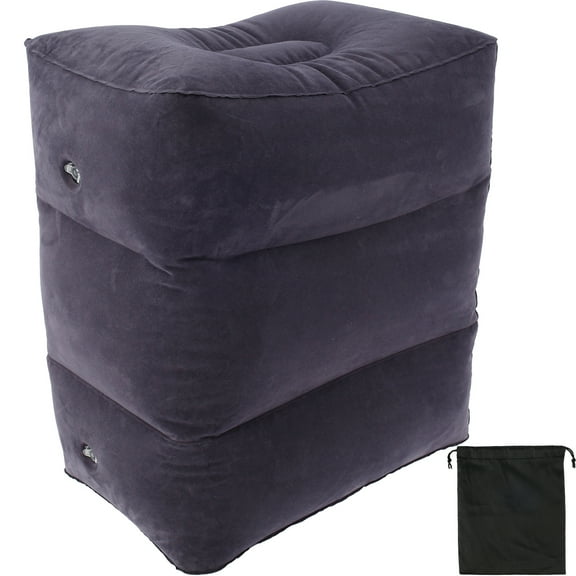 Inflatable Footrest Pillow PVC Flight Sleeping Footrest Rest Pillow 3 Layer Height Adjustable Car Bus Travel Foot Rest Pillow