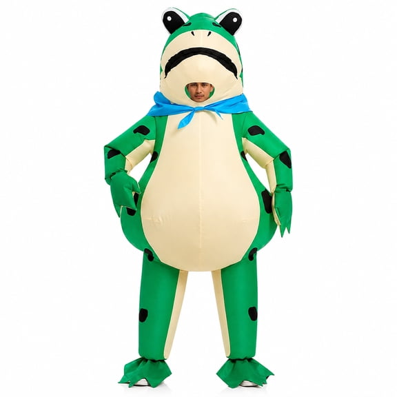 Inflatable Frog Costume Funny Full Body Blow Up Costume Suit for Adult Halloween Party Cosplay Outfit for Adult Role Play
