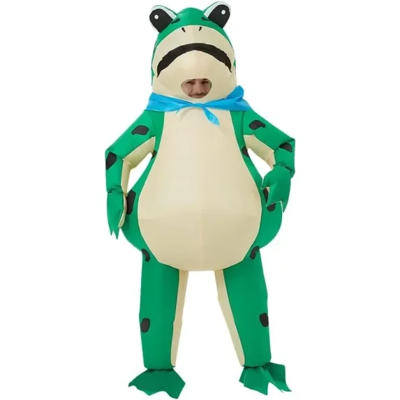 Inflatable Frog Costume for Adults, Funny Blow‑up Green Spotted Frog ...