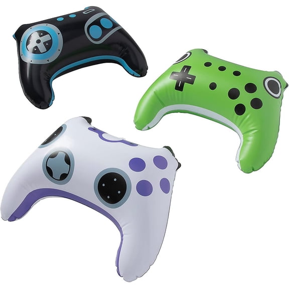 Inflatable Gamer Controllers 12 Pack - Video Game Party Favors for Kids Birthday Decorations | Gaming Theme Party Supplies & Prizes | Boys Gamer Birthday Party Decor & Favor Ideas