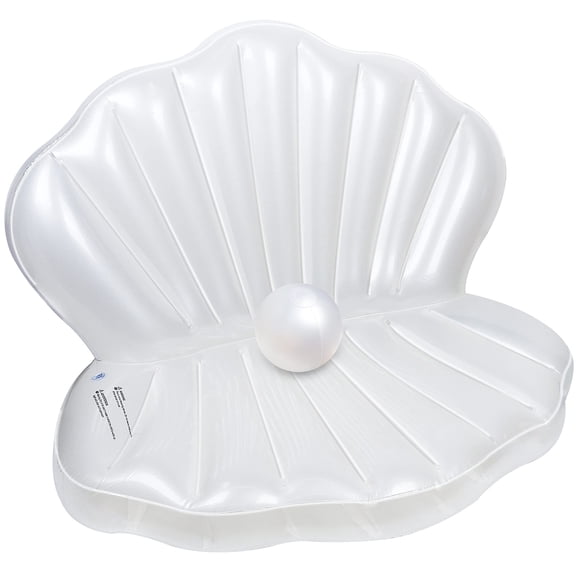 Inflatable Giant Clam Shell Seashell Pool Float with Ball, Mermaid Theme Summer Swimming Party Decor