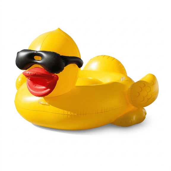 Inflatable Giant Duck Pool Float with Sunglasses Design for Pool Party Summer-Water-Fun, Yellow