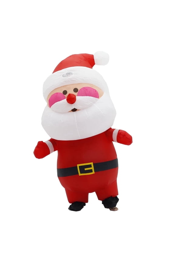 Inflatable Giant Santa Claus Full Body Christmas Costume Suit for Adults Funny Blow-up Outfit