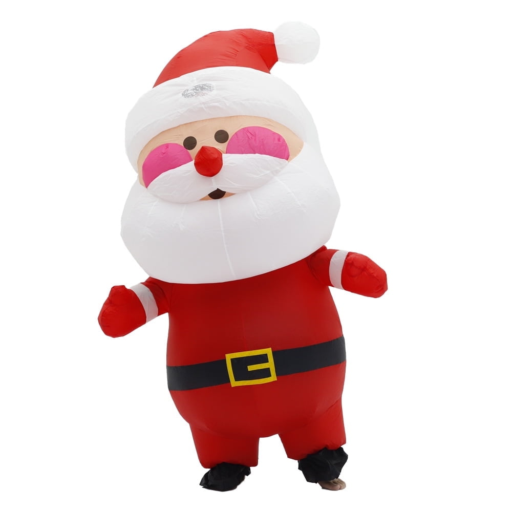 Inflatable Giant Santa Claus Full Body Christmas Costume Suit for Adults Funny Blow-up Outfit