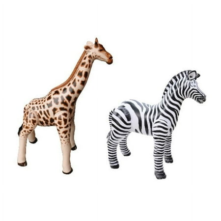 Inflatable Giraffe Zebra Safari Animal Toy Party Gift Kids (GIRA3+ZEB3)