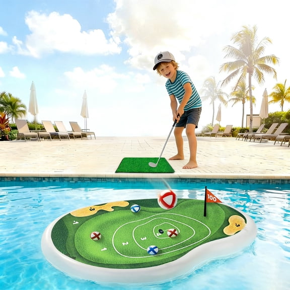 Inflatable Golf Pool Toys,Fun Swimming Pool Game,Floating Water Chipping Green with Sticky Balls,Yard Summer Party Birthday Gift Yard Summer Party Birthday Gift Family
