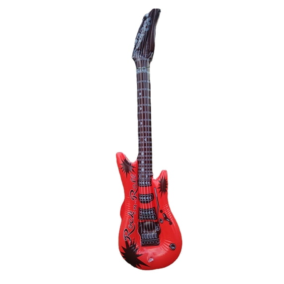 Inflatable Guitar Kids Toy, Usupdd Large Blow Up Guitar for Party, 91cm Easy Inflate Fancy Dress Costume Prop for Kids, Red