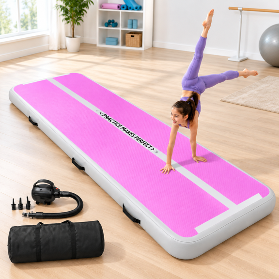 Inflatable Gymnastics Air Mat Tumble Track With Pump Foring