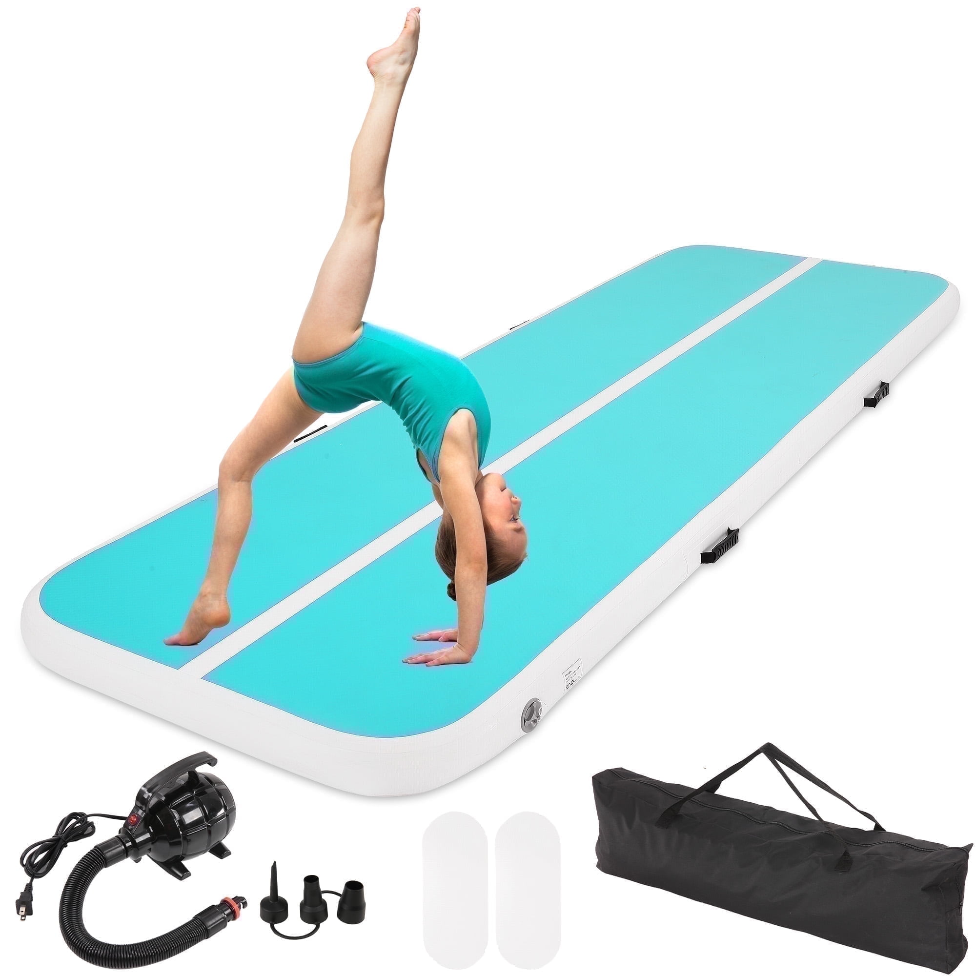 Inflatable Gymnastics Mat 10FT Air Track Tumbling Mat with Air Pump for Home Gym Training Yoga Water Cheerleading
