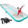 thumbnail image 1 of Inflatable Gymnastics Mat, 4 inches Thickness Length Between 6ft to 39ft Air Gymnastics Track Mat, Gym Mats with Electric Air Pump for Training/Cheerleading/Training,Green, 1 of 9