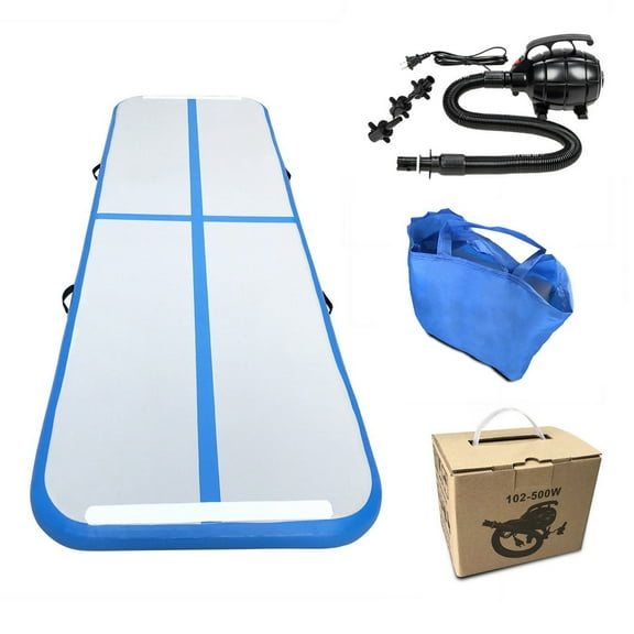 Inflatable Gymnastics Mat Air Track Floor Mat Water Buoyancy with Pump, Training Mats for Adults, 10ft 4 Inches Thickness Gymnastics Mats for Gymnastics Training Home Use Yoga Pool, Q03