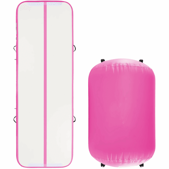 Inflatable Gymnastics Mat Set, 2PCS Tumbling Track with Electric Pump, Air Roller - Home/Gym/Yoga Training