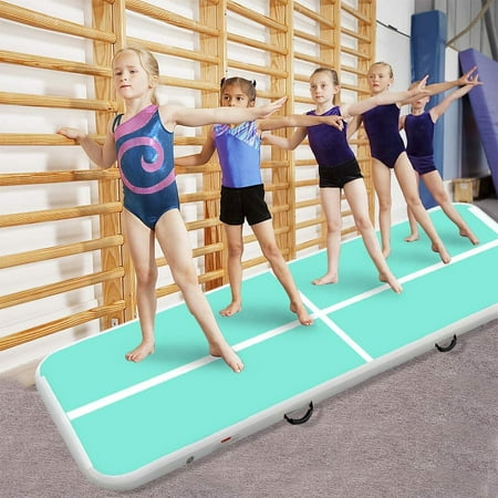 Inflatable Gymnastics Mats Air TrackTtumbling Mat Cheer Mat Tumble Track for Gymnastics Training for Home w/ Pump