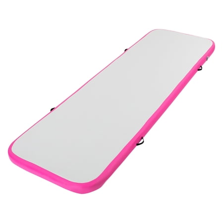 Inflatable Gymnastics Tumbling Pad Mat Floor Tumbling Mat W/ Pump 10cm/4in Thickness Pink