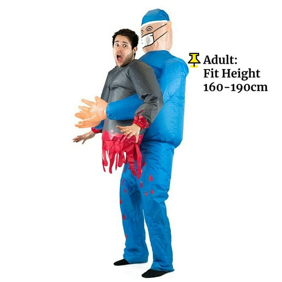 Inflatable Halloween Zombie Doctor Carry-Me Costume - Adult Blow-Up Outfit for Parties & Cosplay | Fits Adults (4.9 ft - 6.2 ft)