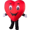 thumbnail image 1 of Inflatable Heart Mascot Costume, Red and Black Valentine Character Outfit with Smiling Face Halloween Party Fancy Dress, 1 of 3