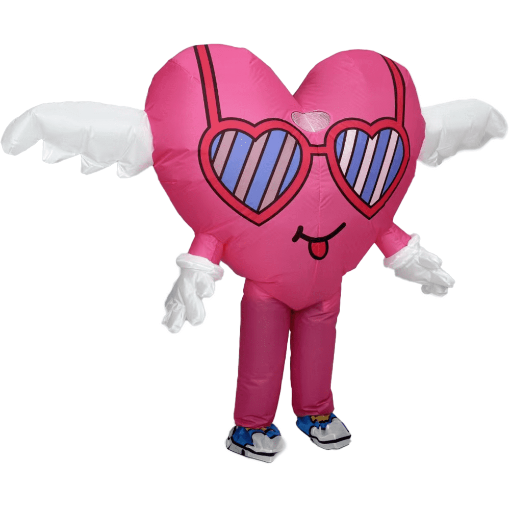Inflatable Heart Mascot Costume for Adults Funny Love Character Cosplay Outfit Valentine's Day