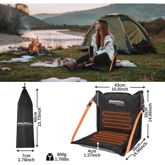 Inflatable Heated Stadium Seats for Bleachers,USB 3 Levels Bleacher Chairs with Back Support,Portable Stadium Seats for Sporting Events and Park