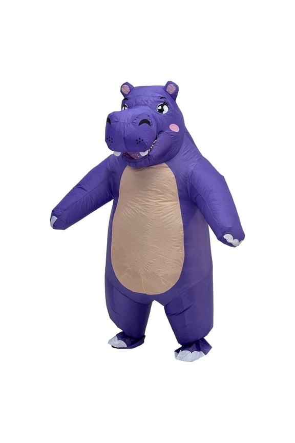 Inflatable Hippo Costume for Adult Funny Blow up Halloween Inflatable Animal Cosplay Mascot Festival Suits
