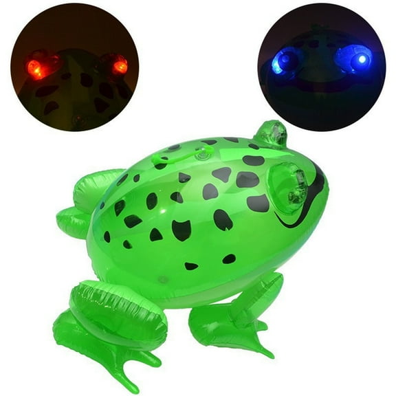 Inflatable Hopping Frog, Light Up Bouncing Animal with Elastic Leash, Fun Outdoor Garden Toy for Birthday Party Favor C