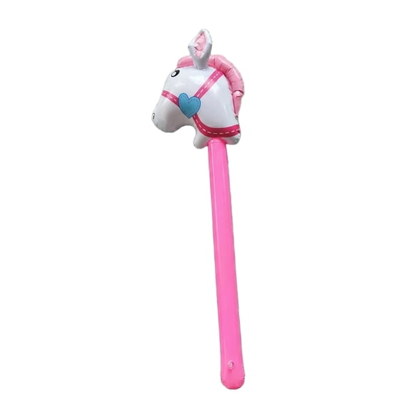 Inflatable Horse Stick Toy for Fun and Safe Playtime, Ideal for Parties, Events and Outdoor Activities,Pink